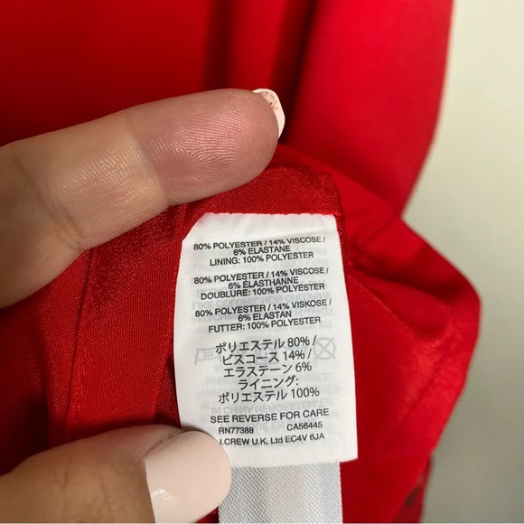 J. Crew Electric Red Shift Cocktail Dress With Grommets Size 0 - Picture 11 of 12